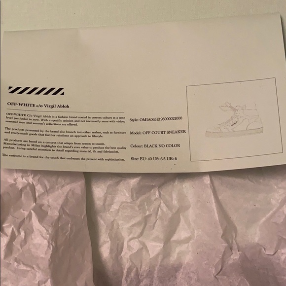 Off-White c/o Virgil Abloh Court Sneaker - NEW